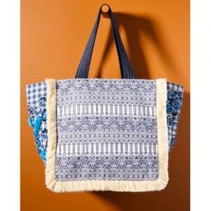 🆕 BLOOMING PRINT Embroidered Embellished Arabella Tote Bag